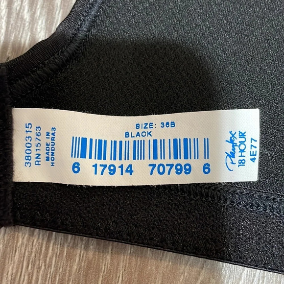 Playtex 18 Hour Back Smoother with Comfort Strap Full Coverage Bra Black 36B - Picture 8 of 14